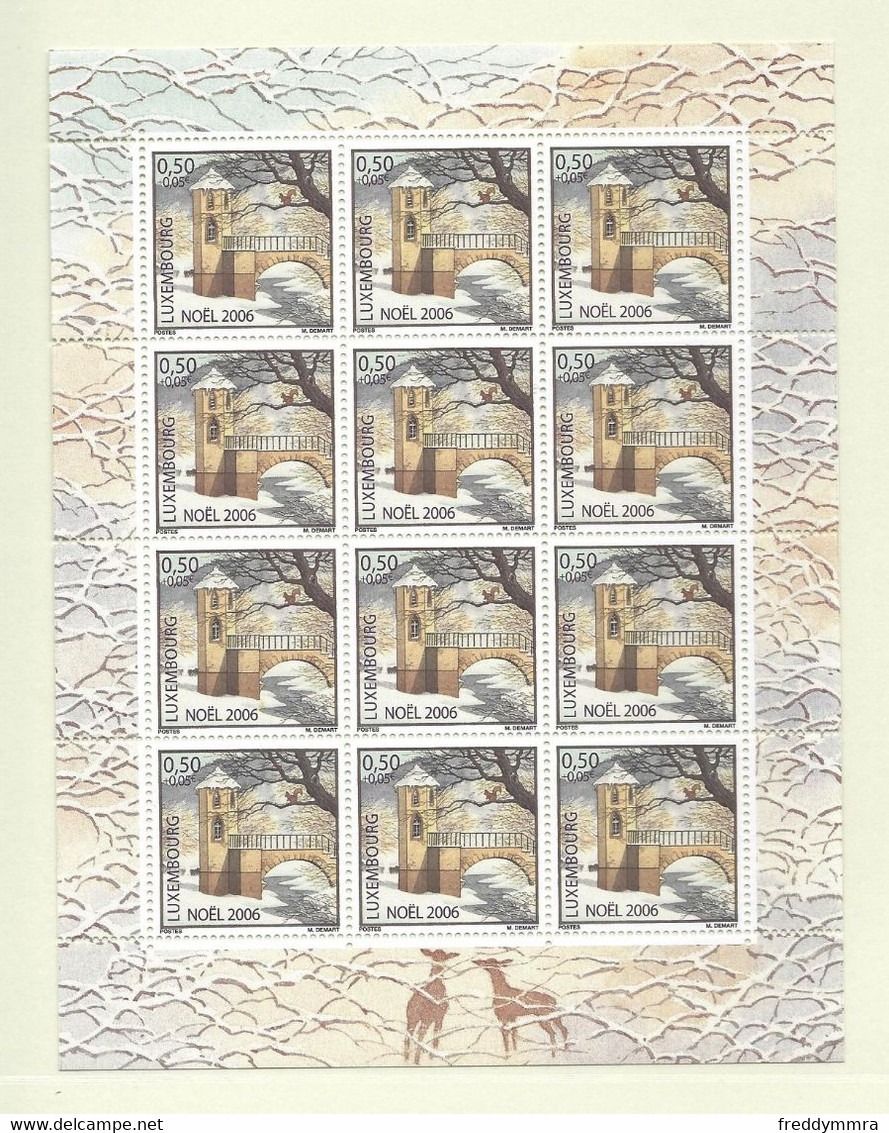 Luxembourg: Y&T - 1677 Timbres De Noël 2006 ** En Feuille Complète - Fogli Completi