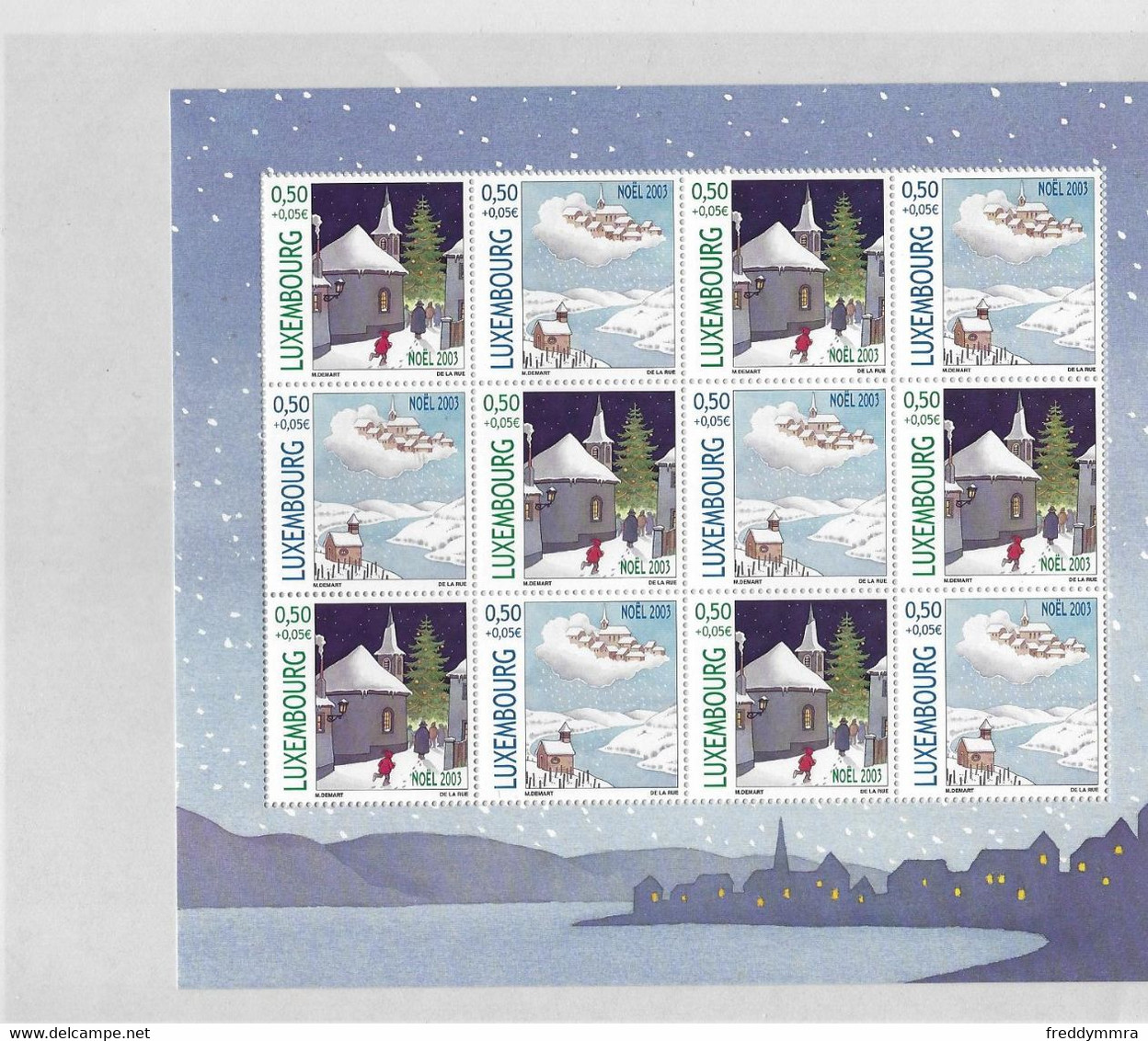 Luxembourg: Y&T - 1570/ 1571  Timbres De Noël 2003 ** En Feuille Complète - Hojas Completas