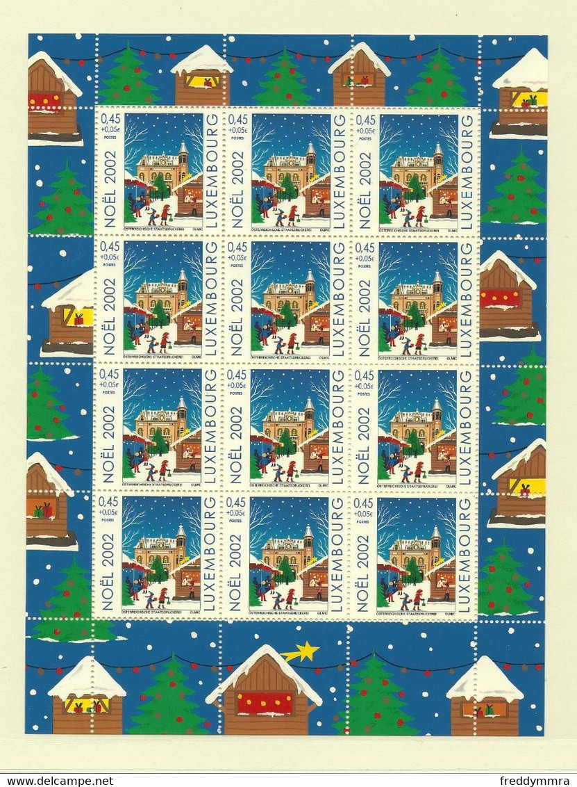 Luxembourg: Y&T - 1546  Timbres De Noël 2002 ** En Feuille Complète - Hojas Completas