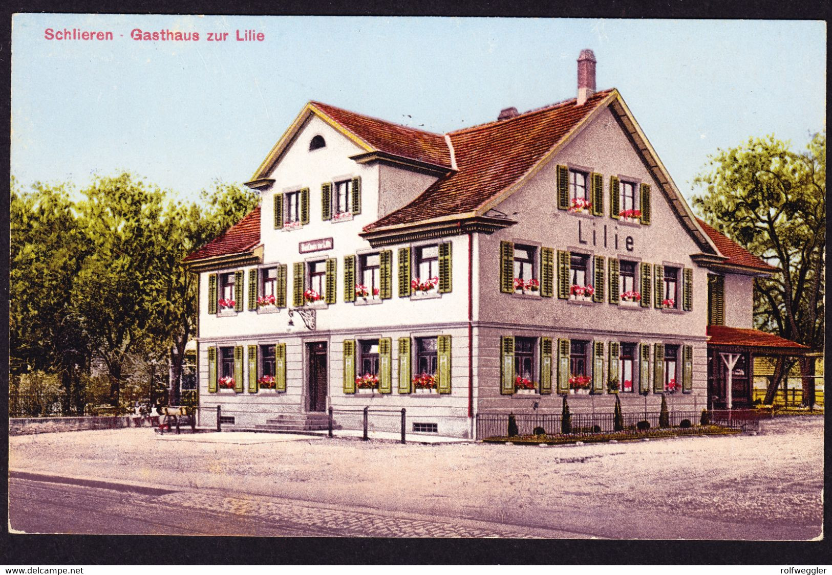 Um 1920 Ungelaufene AK Aus Schlieren. Gasthaus Zur Lilie. Rückseitig Minim Fleckig. - Schlieren
