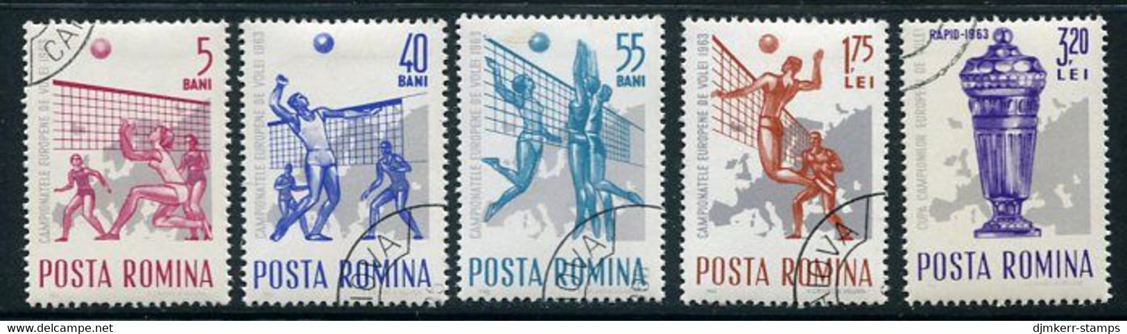 ROMANIA 1963 Volleyball Championships Set  Used.  Michel 2184-88 - Unused Stamps