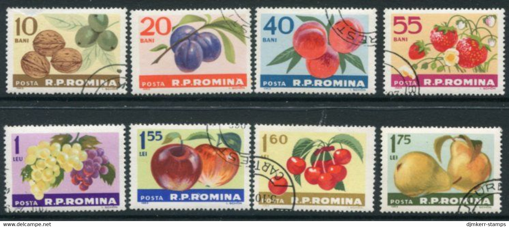 ROMANIA 1963 Fruits  Used.  Michel 2176-83 - Ungebraucht