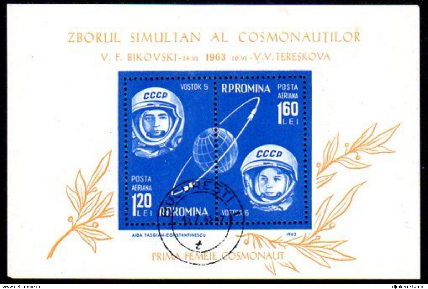 ROMANIA 1963 Vostok 5 And 6 Group Flights  Block Used.  Michel Block 54 - Used Stamps