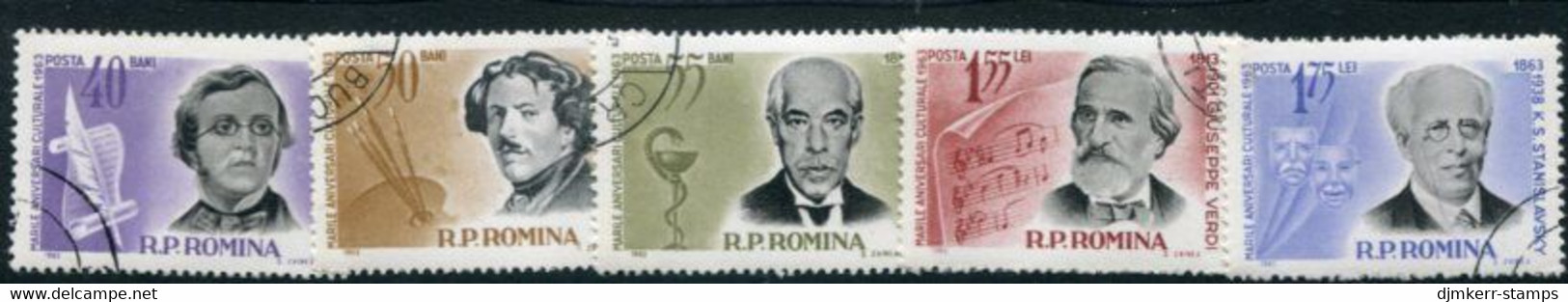 ROMANIA 1963 Personalities Used.  Michel 2166-70 - Usati