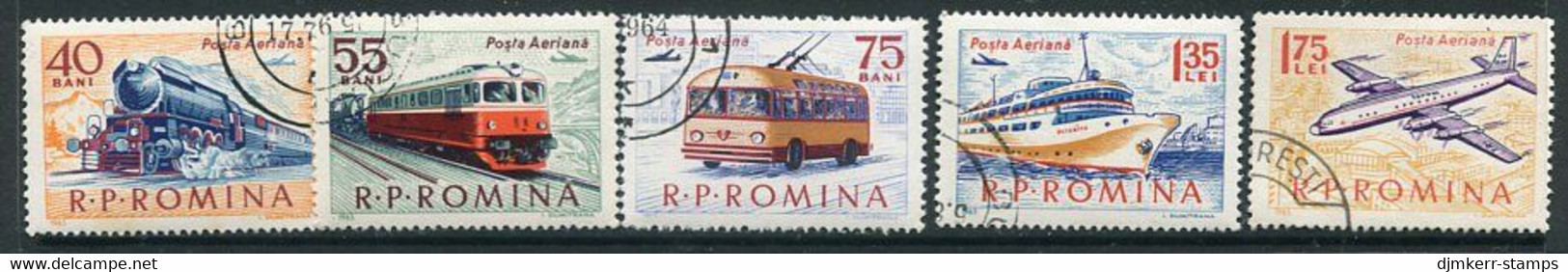 ROMANIA 1963 Transport Used.  Michel 2161-65 - Oblitérés