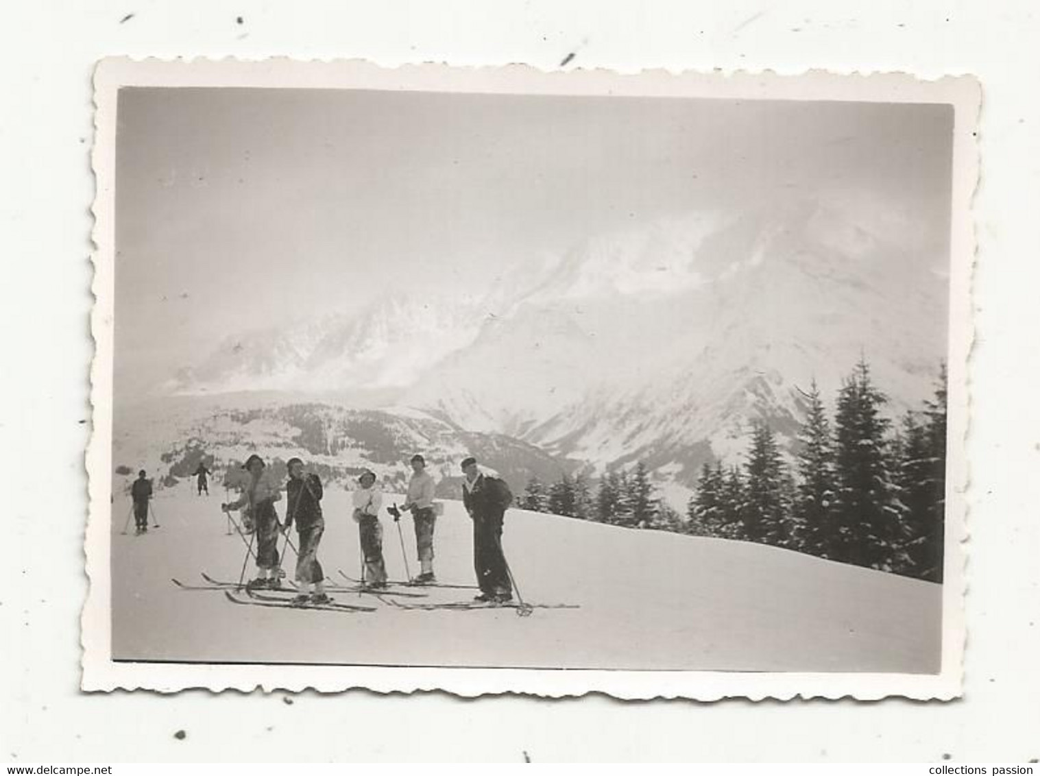 Photographie , Sports D'hiver , Ski , 1937 , Vue Du MONT BLANC Du MONT D'ARBOIS , 74 , 90 X 65 Mm - Sport