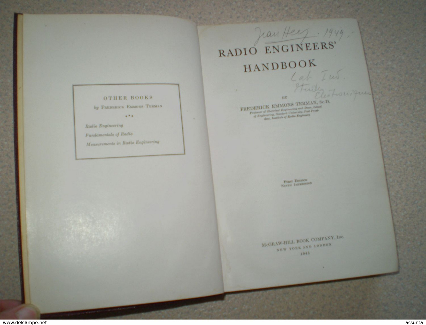 Radio Engineers Handbook De Frederick Emmons Terman . 1943 - Bouwkunde