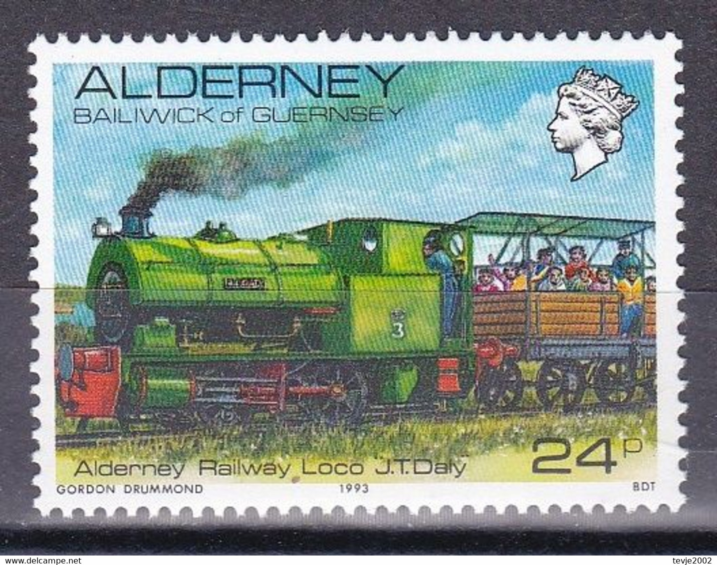 Md_ Guernsey Alderney 1993 - Mi.Nr. 59 - Postfrisch MNH - Eisenbahnen Railways Lokomotiven Locomotives - Trenes