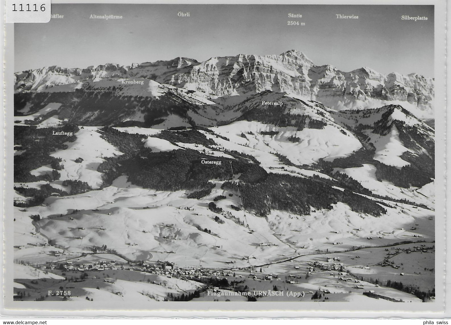 Flugaufnahme Urnäsch Mit Skilift Osteregg Im Winter - Blick Zum Alpstein - Urnäsch