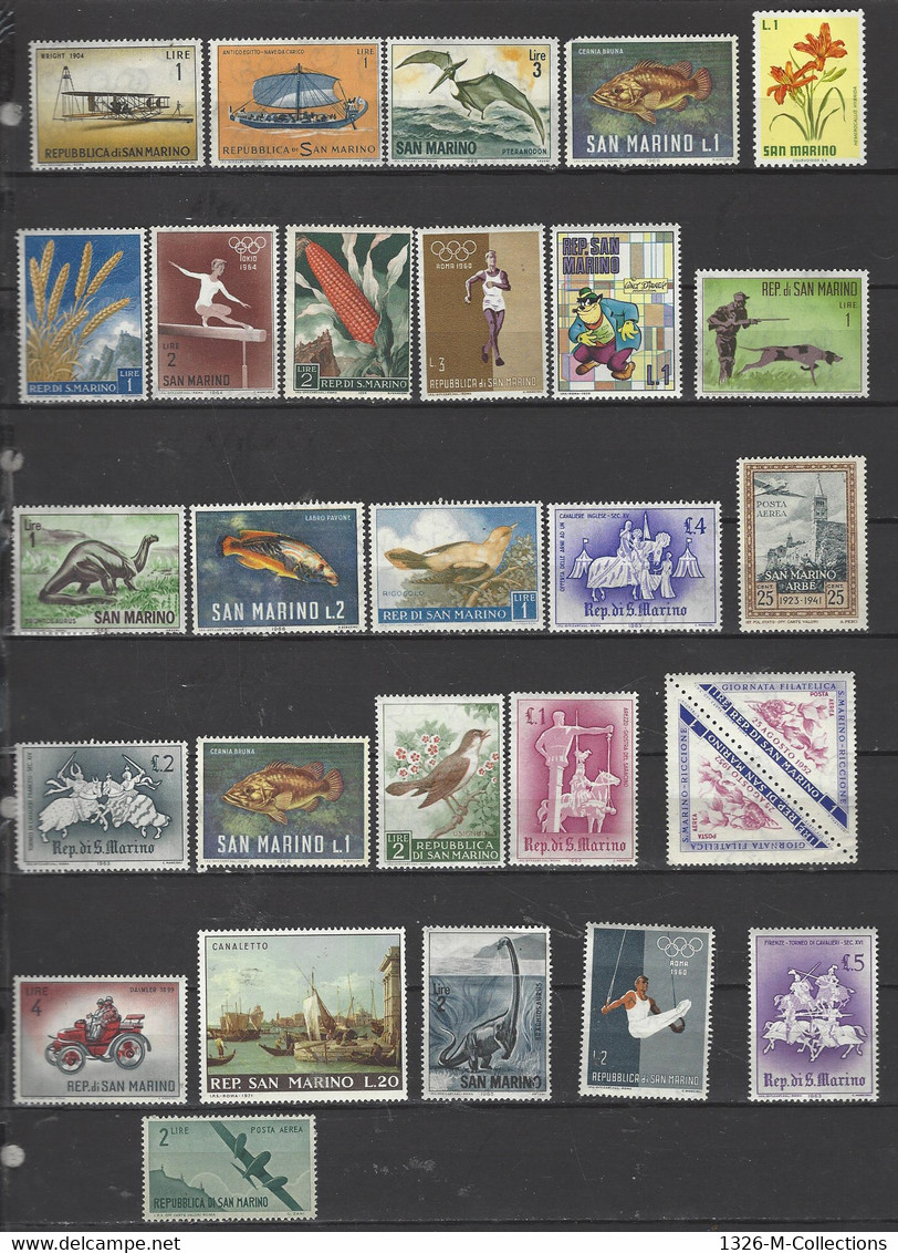 27 TIMBRES SAINT MARIN - Collections, Lots & Series