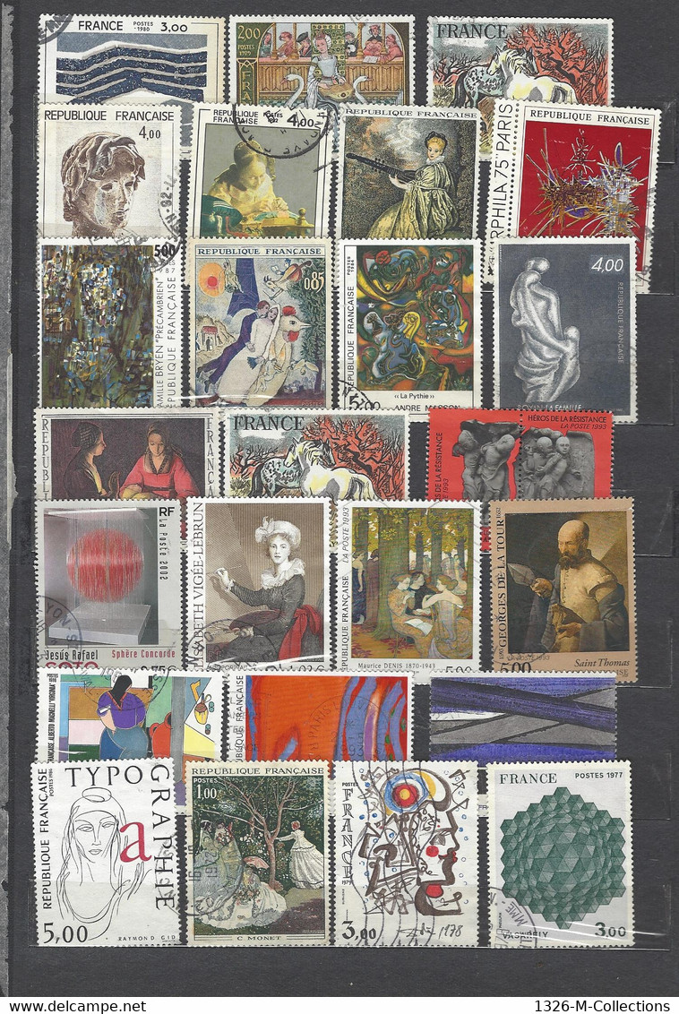 25 TIMBRES FRANCE TABLEAUX - Sammlungen