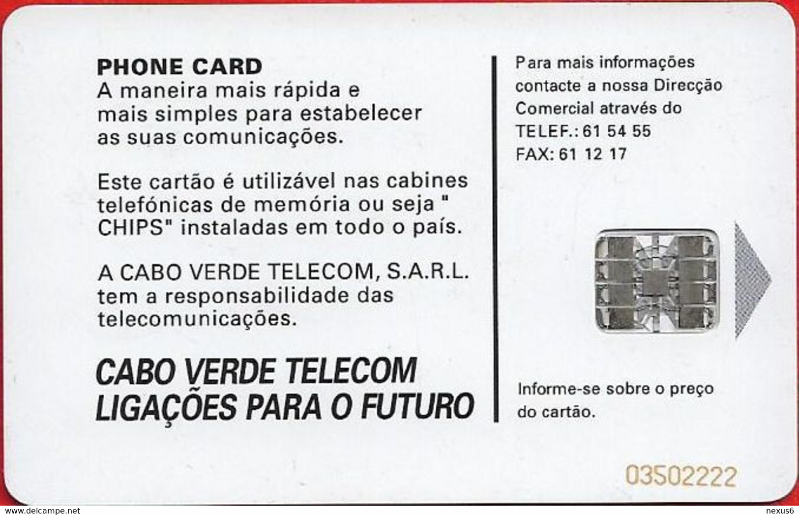 Cabo Verde - Cabo Verde Telecom - Só Sábi 2000 (CN. Red), 50U, Used - Cabo Verde