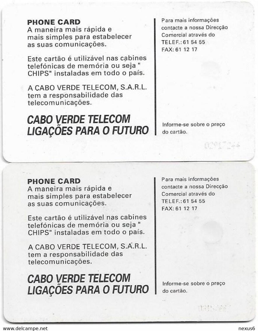 Cabo Verde - Cabo Verde Telecom - Tabanka 1999 (2 CN. White Variants, Small & Big), 150U, Used - Cape Verde