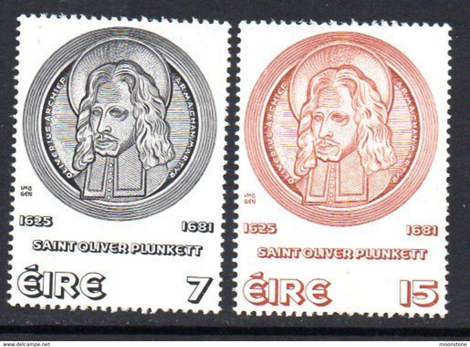 Ireland 1975 Canonisation Of Oliver Plunkett Set Of 2, MNH, SG 382/3 - Usati