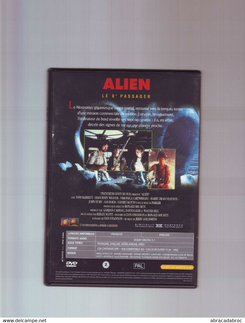 Dvd Alien Le 8 E Passager - - Sciences-Fictions Et Fantaisie