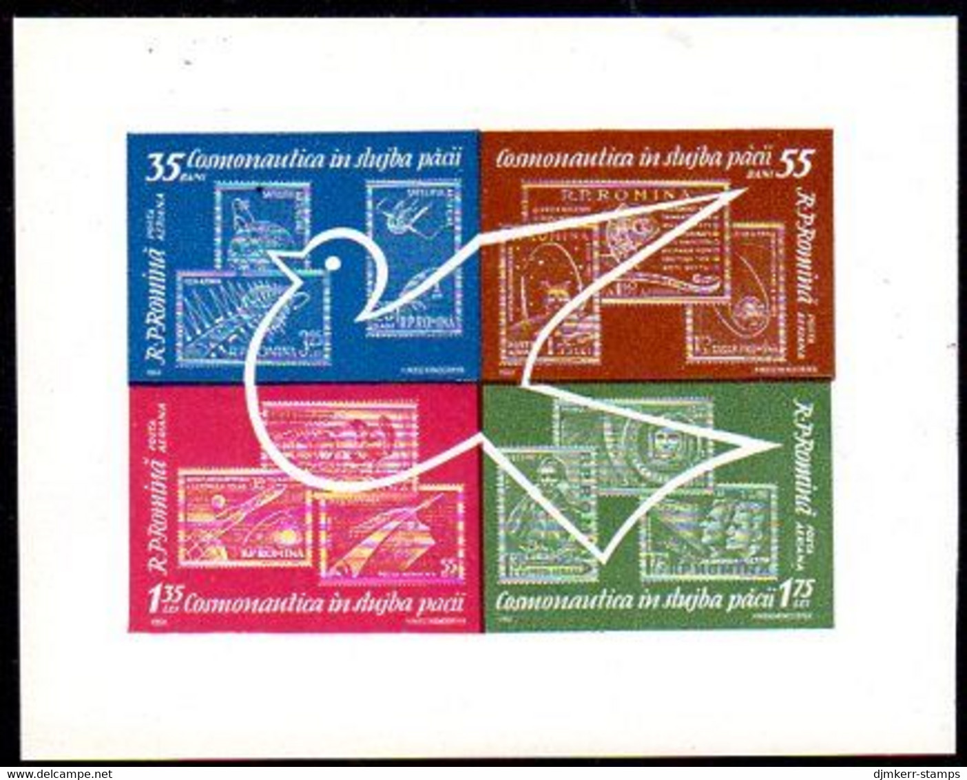 ROMANIA 1962 Space Exploration  Block MNH / **.  Michel Block 53 - Unused Stamps