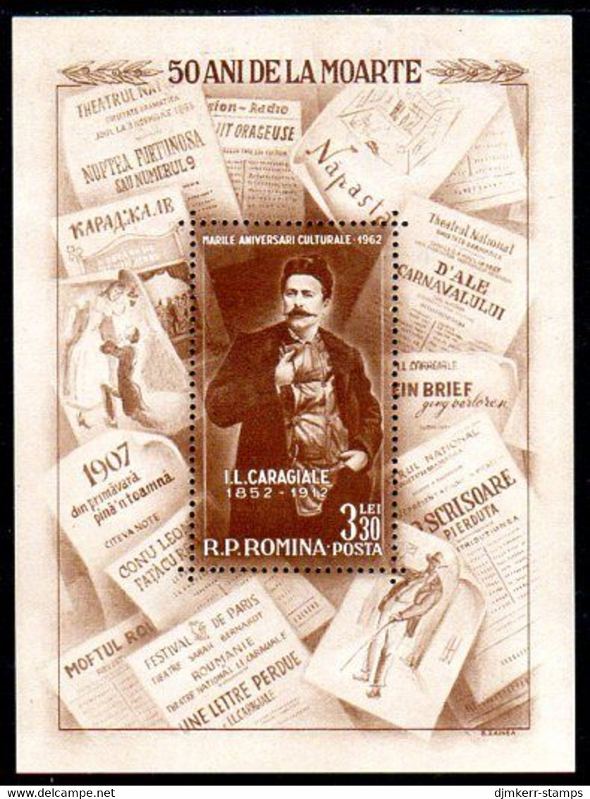 ROMANIA 1962 Caragiale Block MNH / **..  Michel Block 52 - Neufs