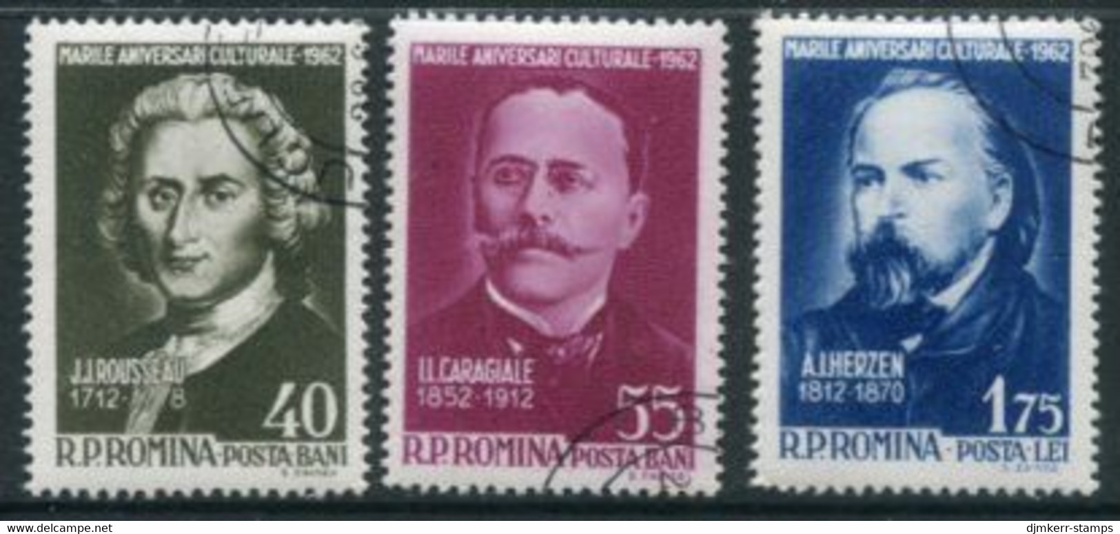ROMANIA 1962 Writers Used.  Michel 2064-66 - Used Stamps