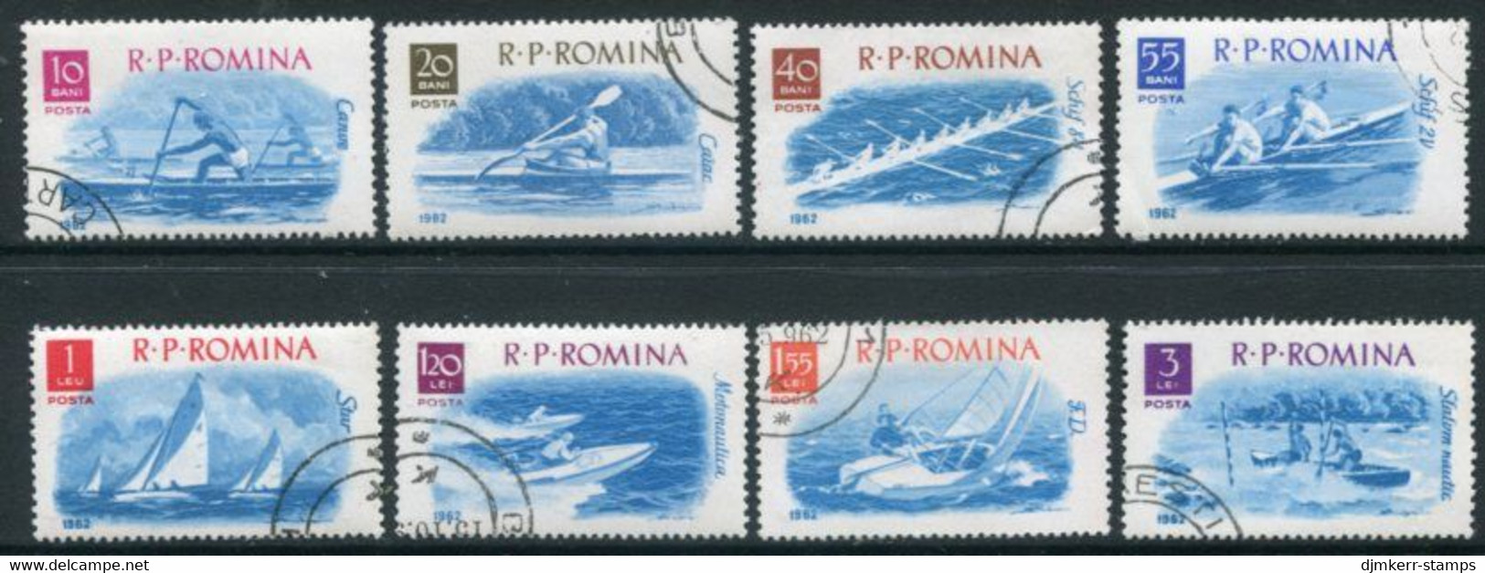 ROMANIA 1962 Boat Sports Perforated  Used.  Michel 2048-55 - Usati