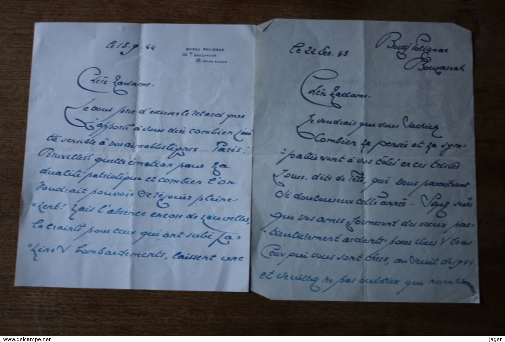 Lot De 4 D'autographes à Identifier   Vers 1930  1940 - Altri & Non Classificati