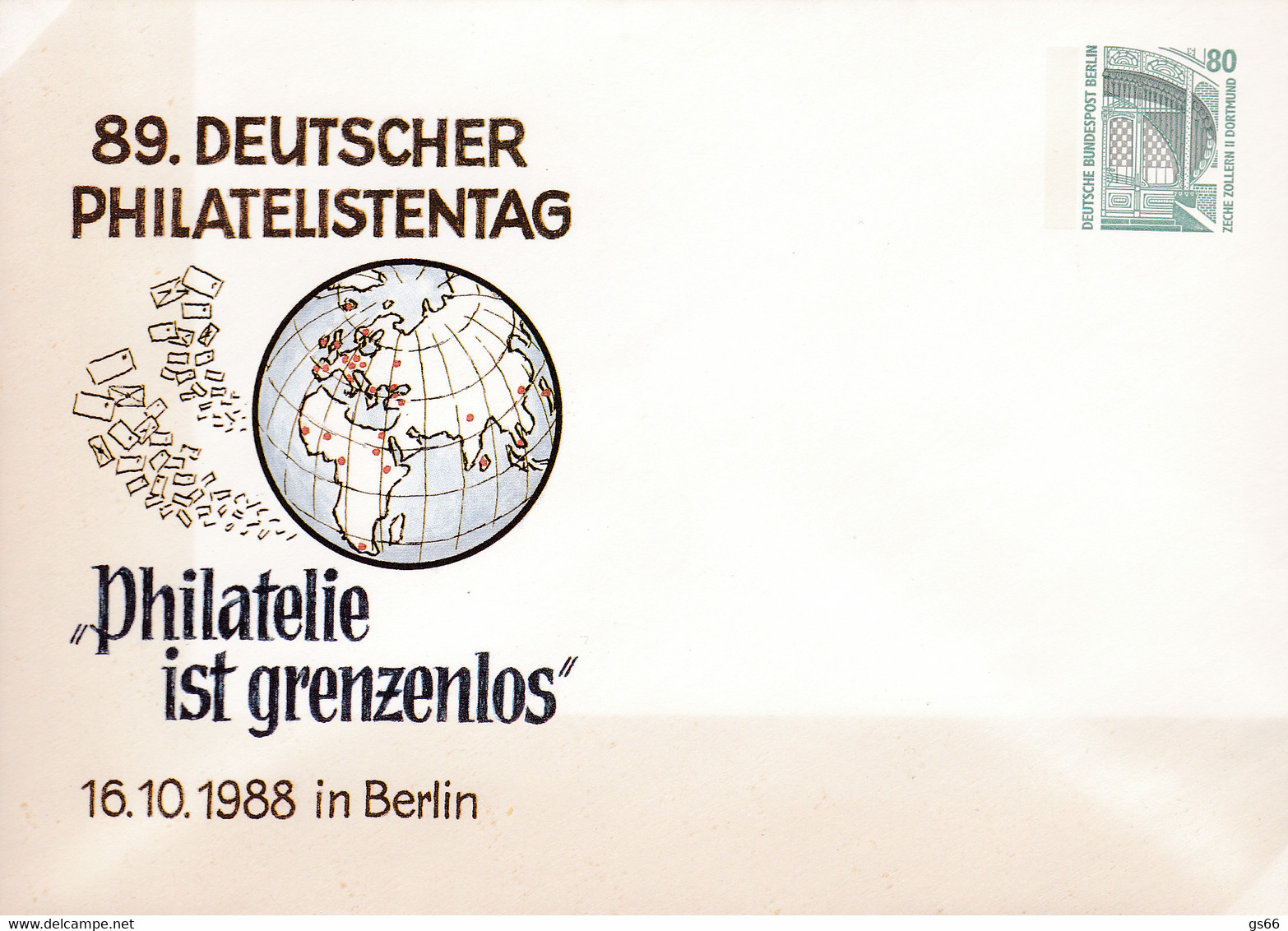 Berlin, PU 139 D2/002a,  89. Deutscher Philatelistentag 1988 - Privé Briefomslagen - Ongebruikt