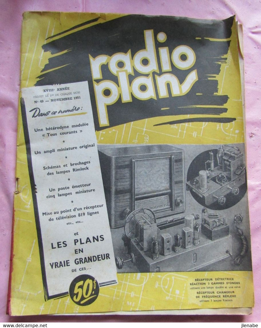 Vieux Magazine " Radio Plans " De Novembre 1951 - Audio-Video