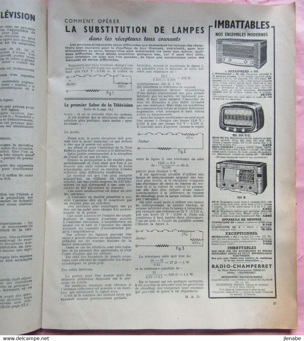 Vieux Magazine " Radio Plans " De Novembre 1951 - Audio-Visual