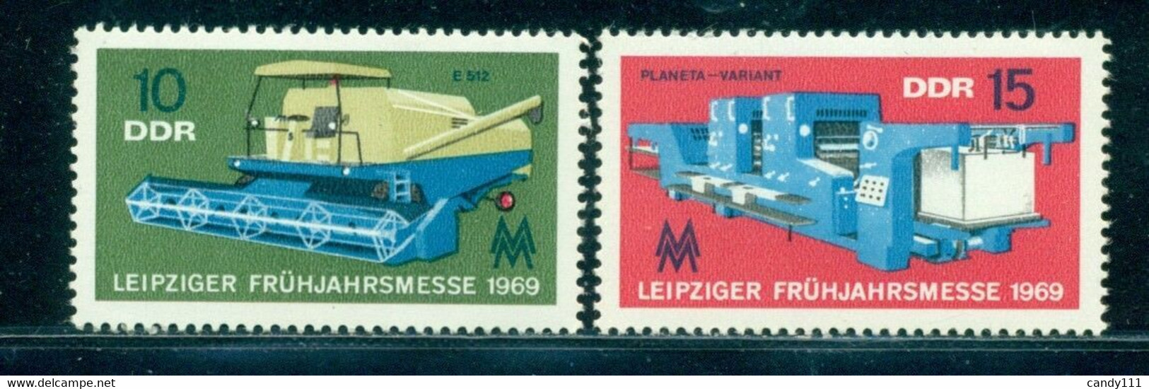 1969 Combine Harvester E 515, 2 Color Offset Press Planeta Printer, DDR, Mi. 1448, MNH - Agriculture