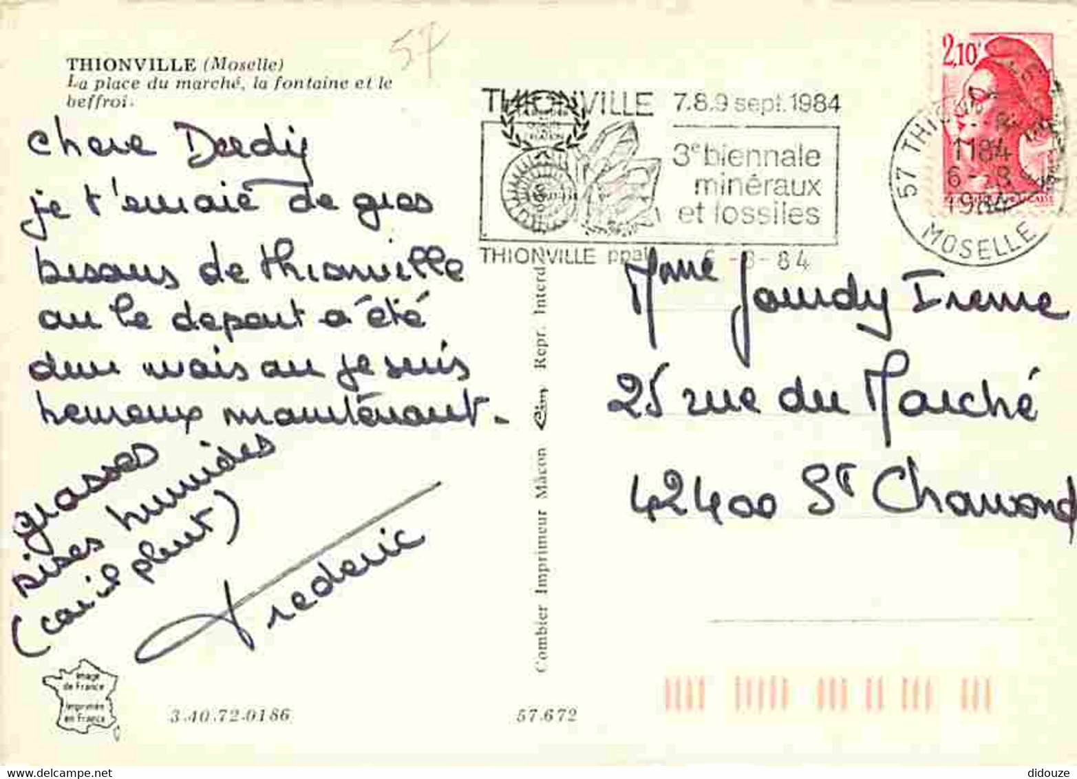 57 - Thionville - La Place Du Marché, La Fontaine Et Le Beffroi - Flamme Postale De Thionville - CPM - Voir Scans Recto- - Thionville