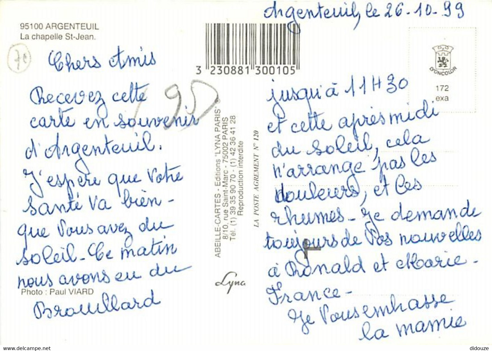 95 - Argenteuil - La Chapelle St-Jean - CPM - Voir Scans Recto-Verso - Argenteuil