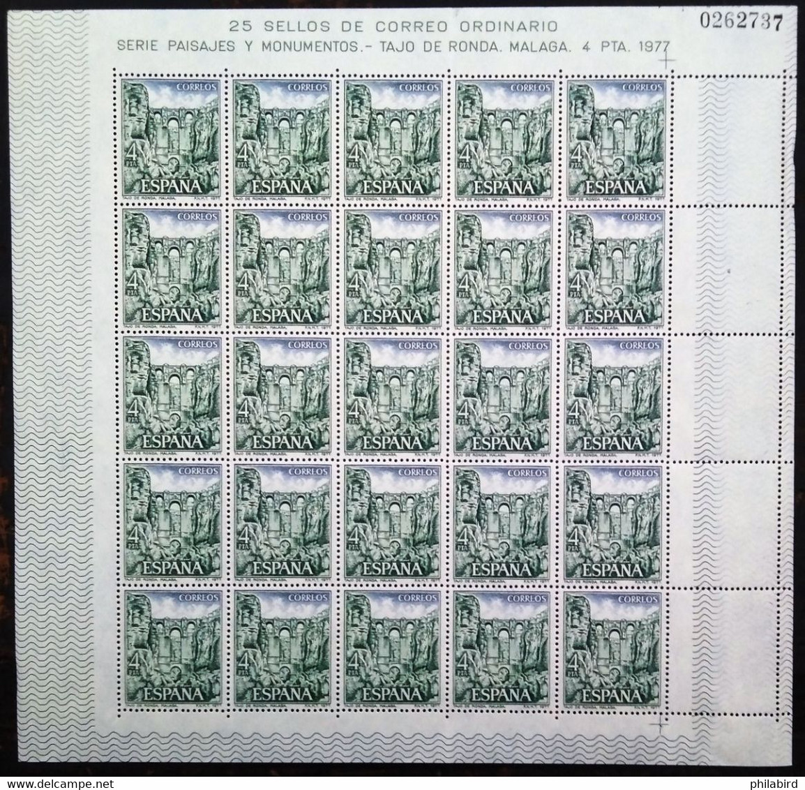 ESPAGNE                             N° 2066    1 Feuille De 25 Timbres                       NEUF** - Hojas Completas