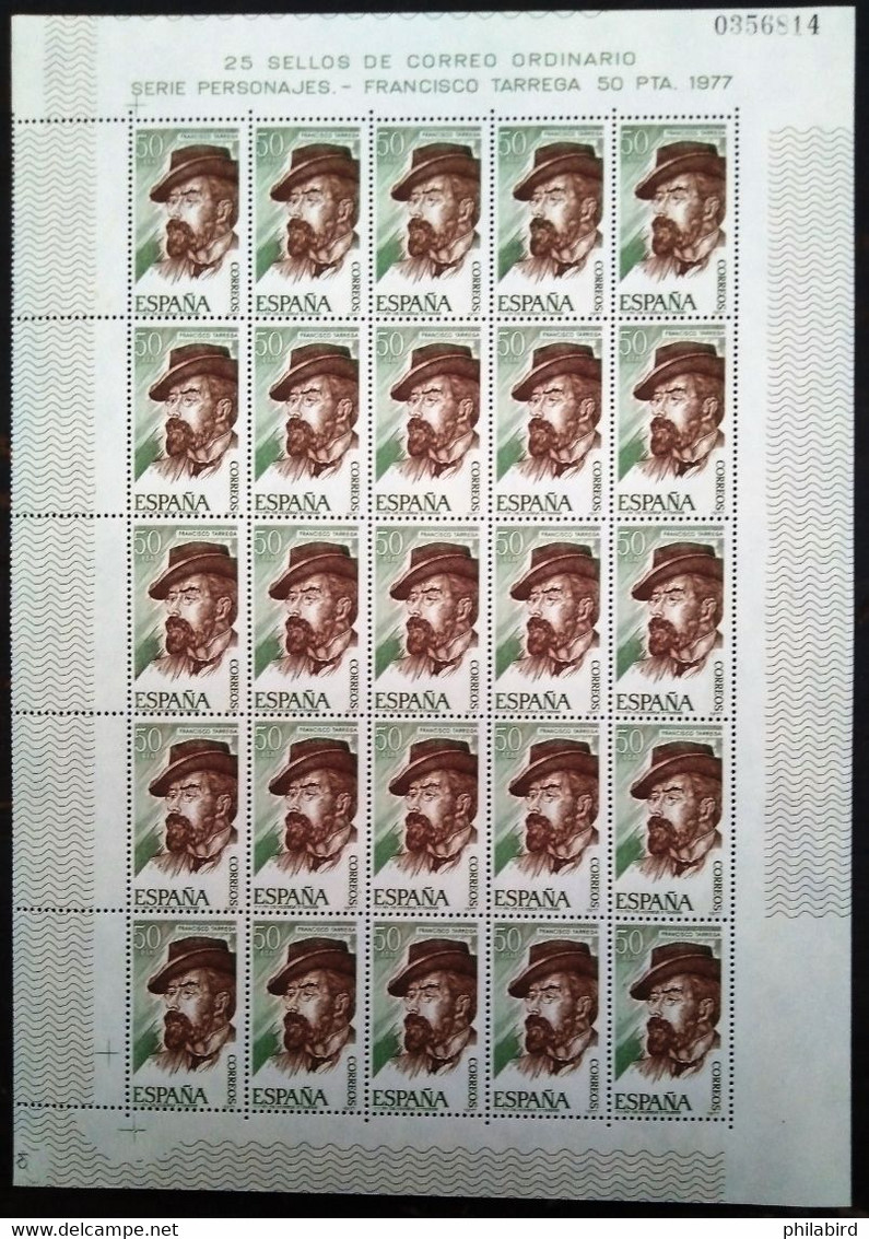 ESPAGNE                             N° 2040    1 Feuille De 25 Timbres                       NEUF** - Hojas Completas