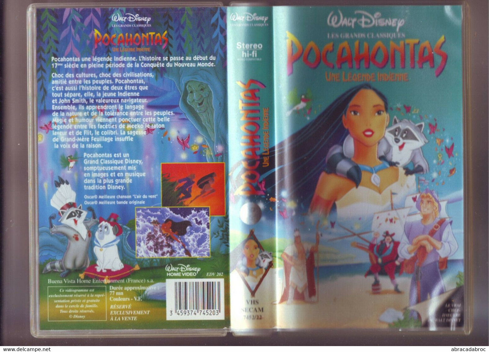 POCAHONTAS - Walt Disney -K7 VHS Version  France - Dessins Animés