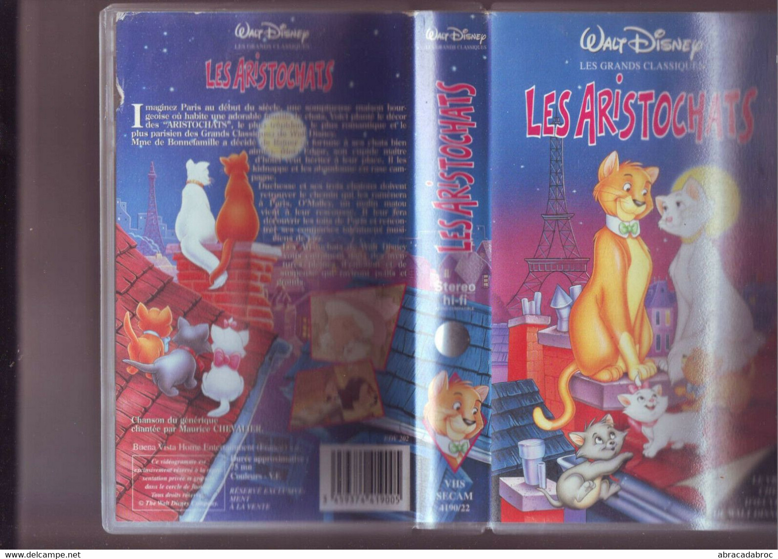 Les Aristochats - Version France - Vhs 7 Video - Dessins Animés