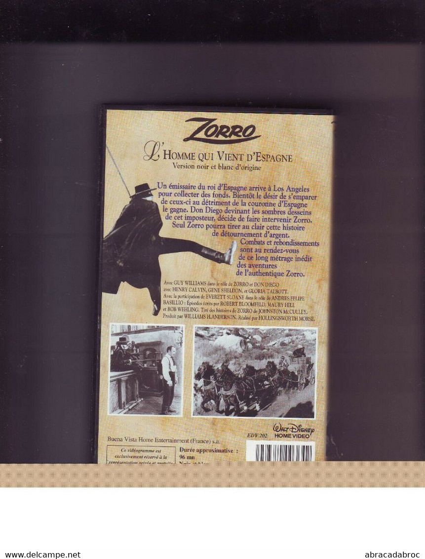 Zorro (L'homme D'espagne) - Vhs - Disney Long Metrage - Comédie
