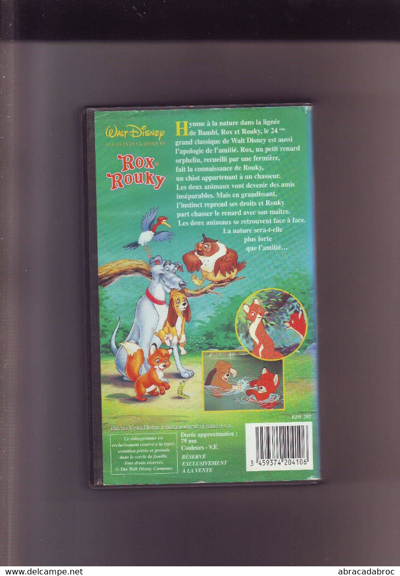 K7 Video VHS -- Rox Et Rouky - Vhs - Secam - Hifi Stereo - Walt Disney - - Cartoni Animati