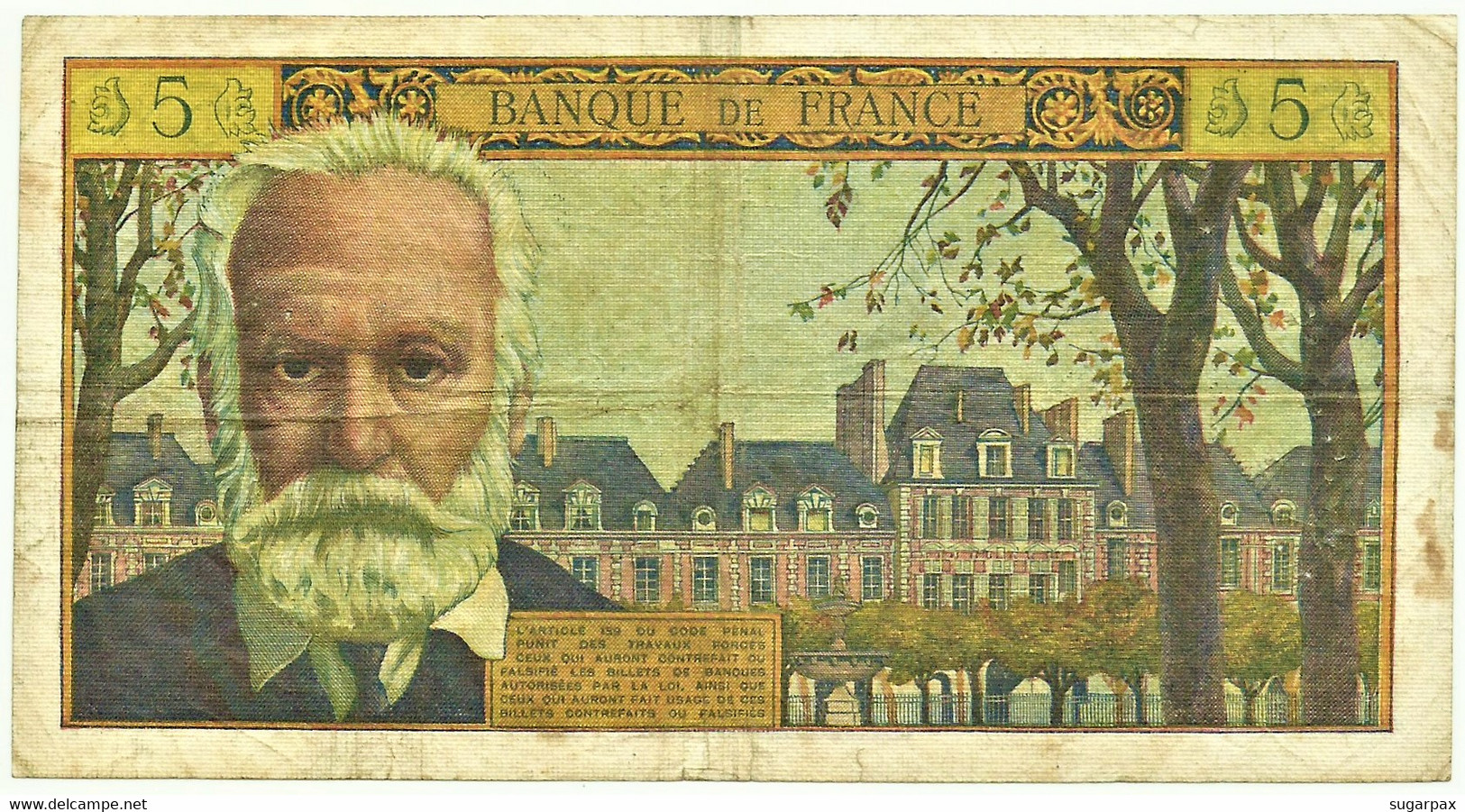 FRANCE - 5 Nouveaux Francs - 01.03.1962 - P 141 - " Victor Hugo " - 5 NF 1959-1965 ''Victor Hugo''