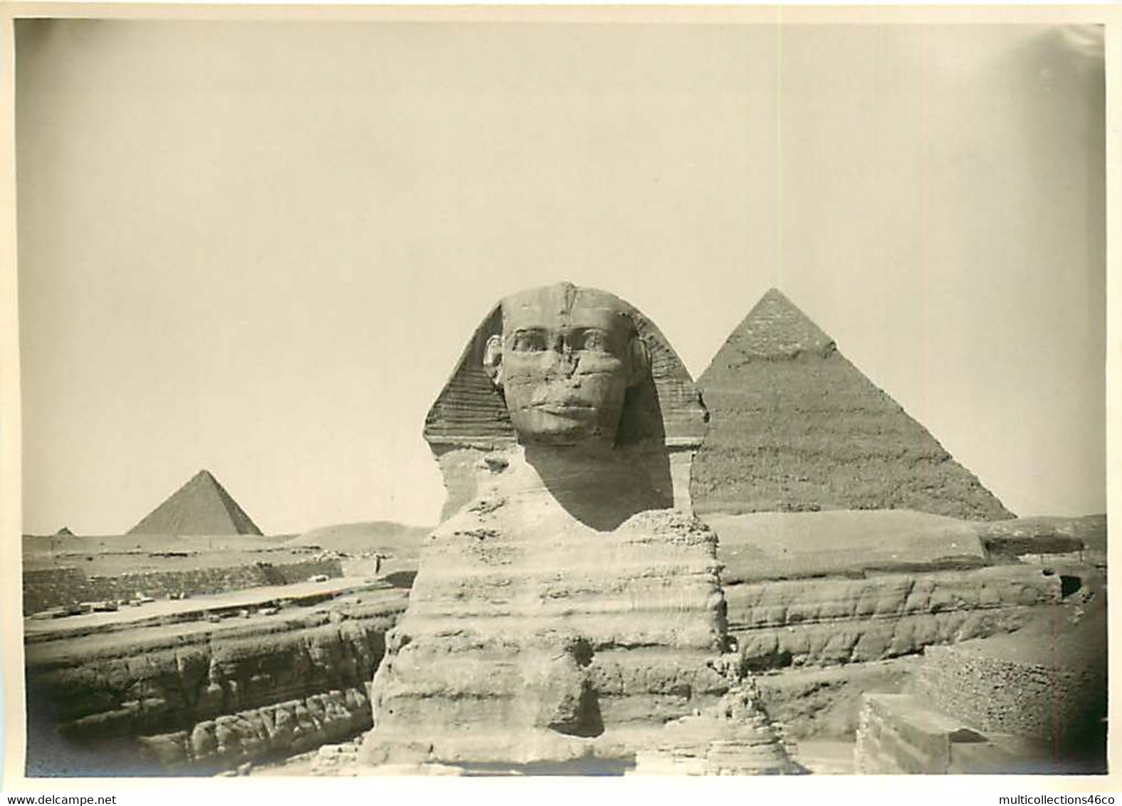 241120 - PHOTO Années 1920 - EGYPTE La Pyramide Et Le Sphinx De GIZEH De Face - Gizeh