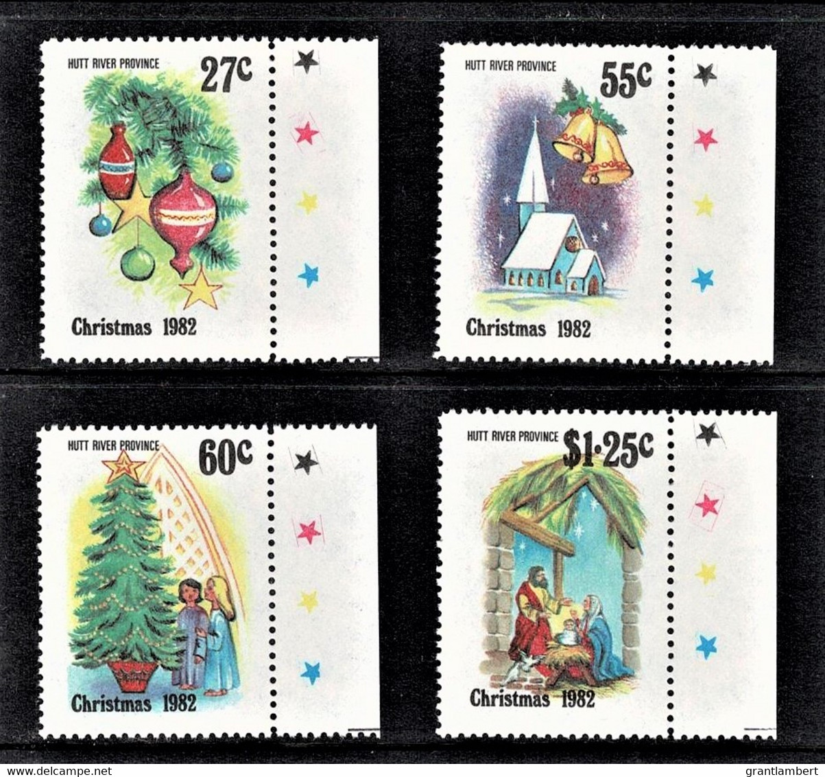 Hutt River Province 1982 Christmas Marginal Set Of 4 MNH - Cinderellas