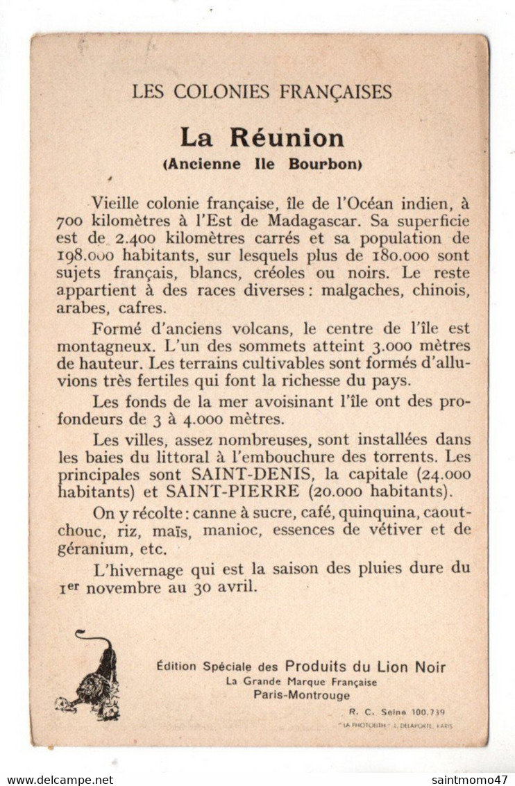 LES COLONIES FRANÇAISES . " LA RÉUNION " . PUBLICITÉ CIRAGE LION NOIR - Réf. N°11092 - - Geschiedenis