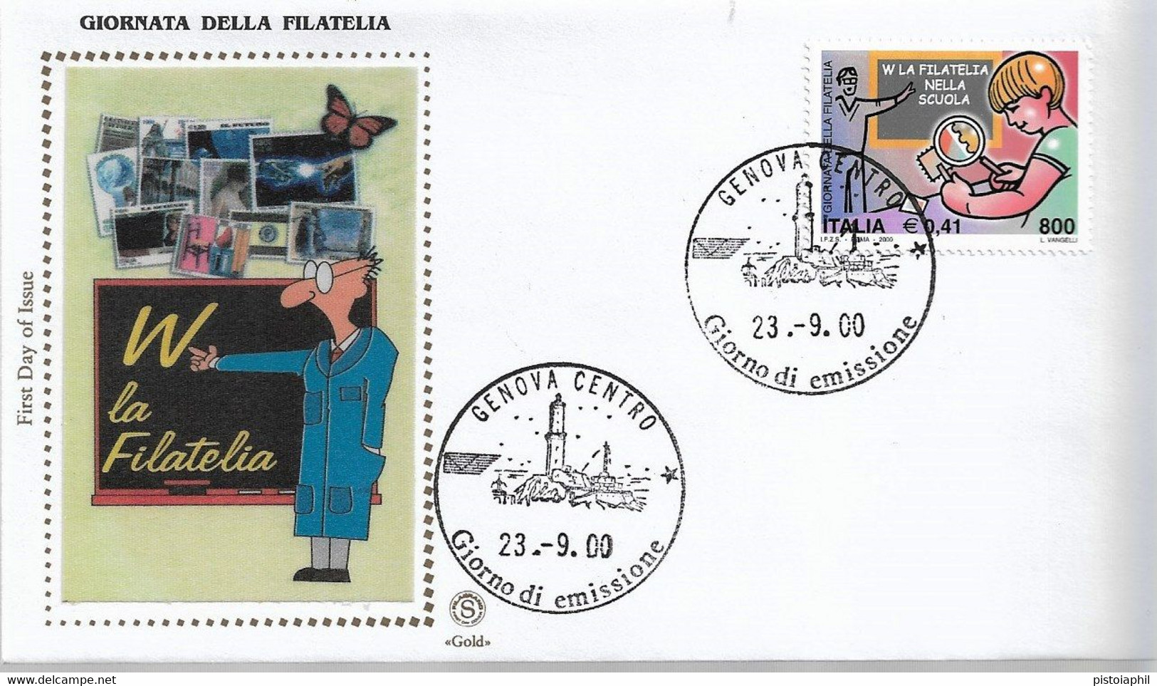 Fdc Filagrano Gold: GIORNATA DELLA FILATELIA (2000) ; No Viaggiata; AF - FDC