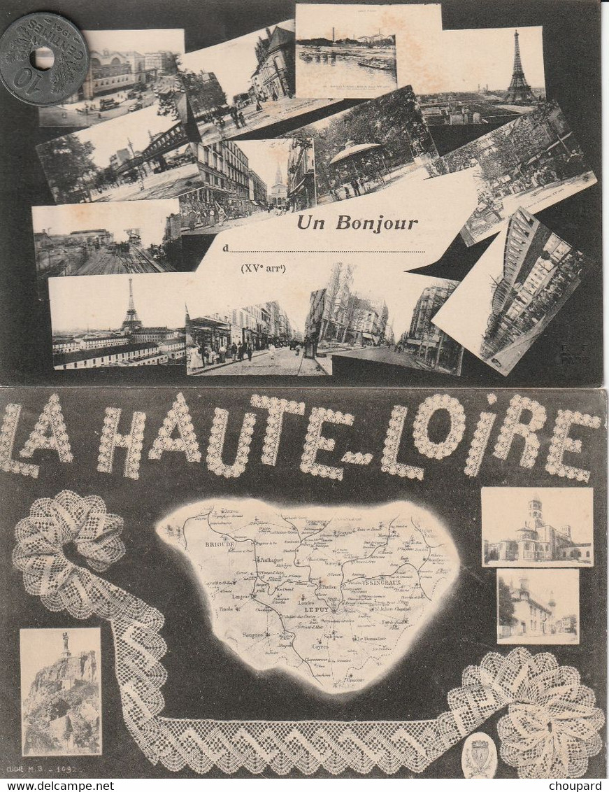 Lot De 5  CPA En Noir Et Blanc ,multi Vues Illustrées  Avec Mini CPA De  FLERS   , COLEA    PARIS     , Voir Description - Altri & Non Classificati