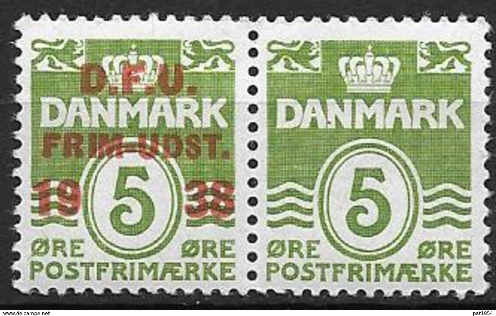 Danemark 1938 Paire N° 267Aa Neuve** MNH Expo Philatélique Nationale - Unused Stamps