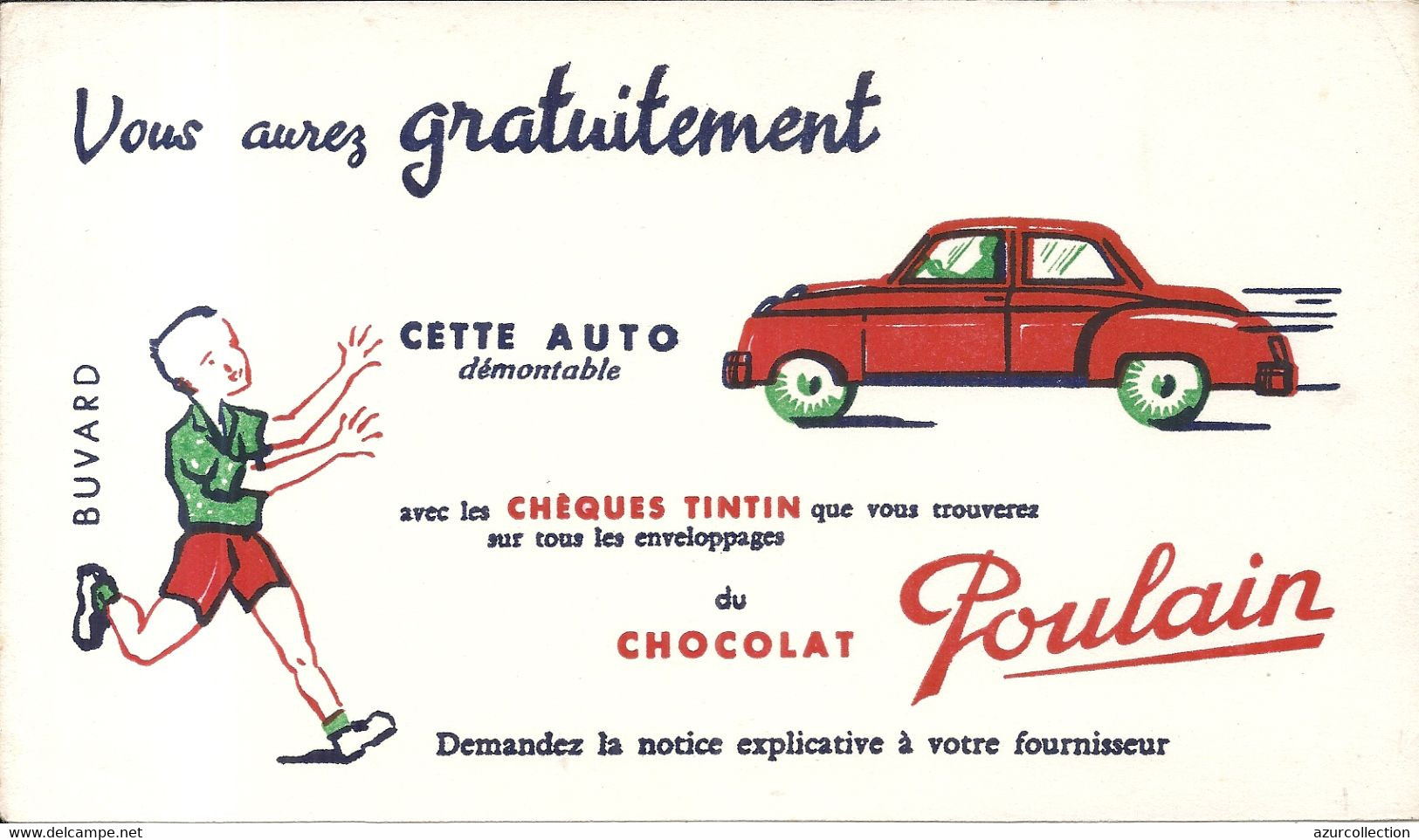 VOITURE DEMONTABLE . POULAIN . CHEQUES TINTIN - Auto's