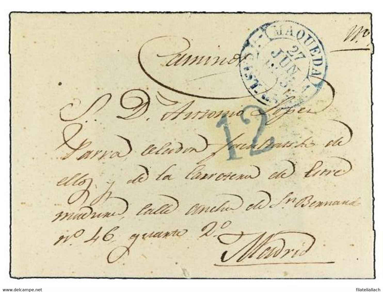 SPAIN: PREPHILATELIC MARKS  DP01 CASTILLA LA NUEVA - ...-1850 Prephilately