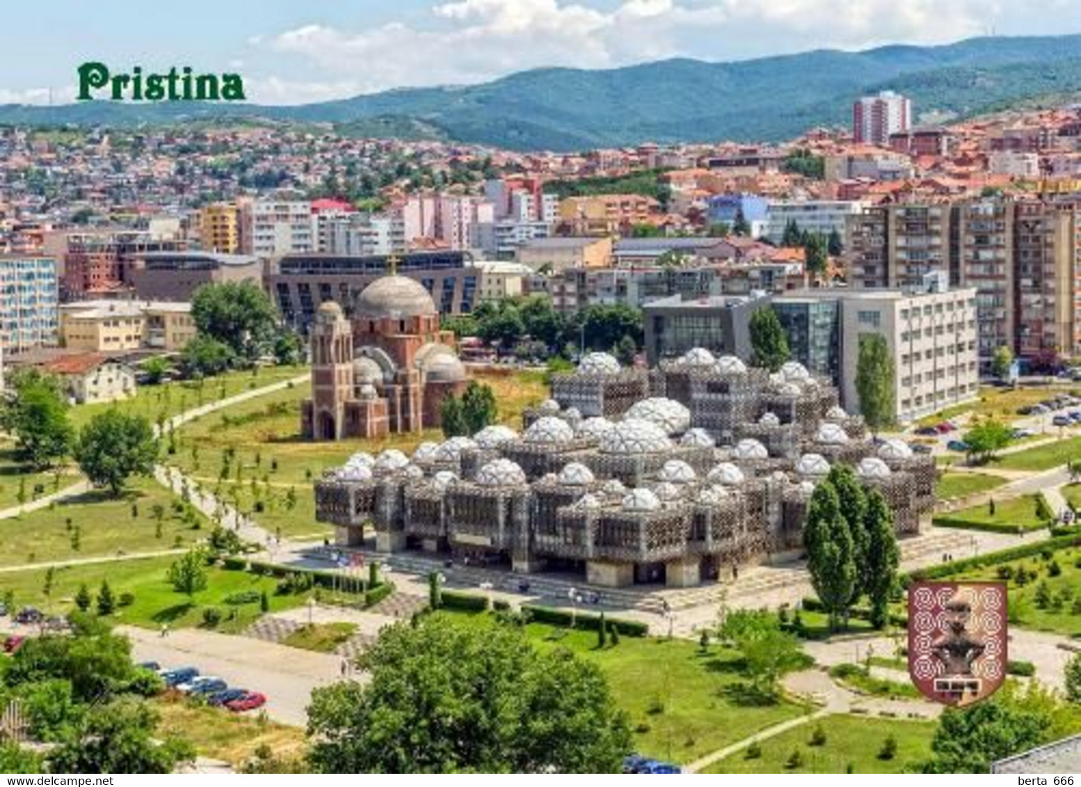 Kosovo Pristina Overview Library Cathedral New Postcard - Kosovo