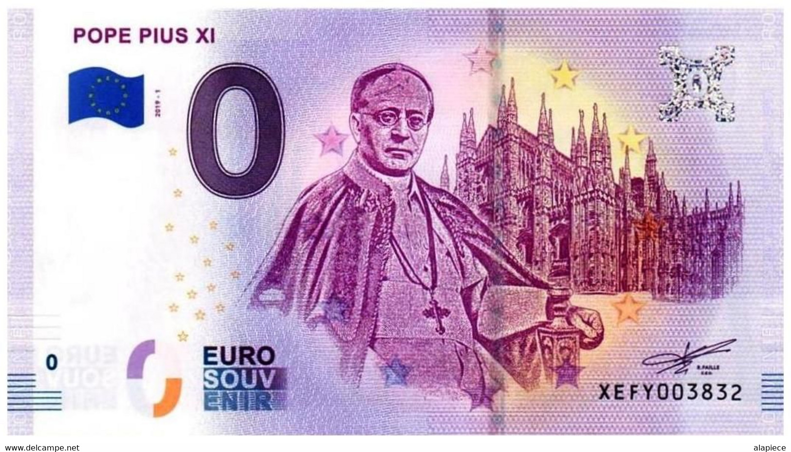 Billet Touristique - 0 Euro - Allemagne - Pape PIE XI - (2019-1) - Privatentwürfe