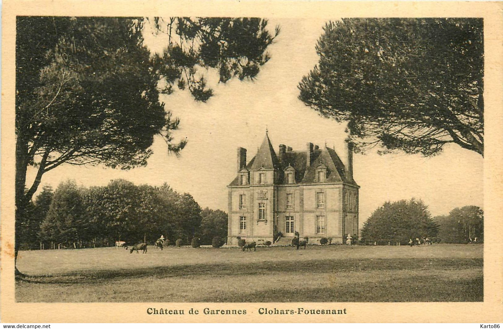 Clohars Fouesnant * Château De Garennes * 5 Cpa * Différentes Vues - Clohars-Carnoët