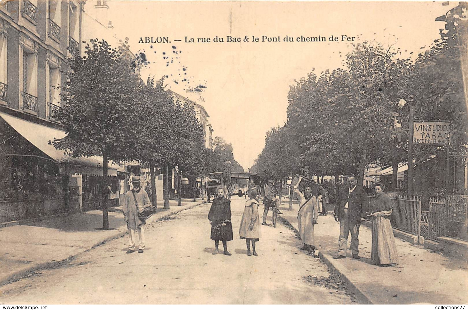 94-ABLON-RUE DU BAC ET LE PONT DU CHEMIN DE FER - Ablon Sur Seine