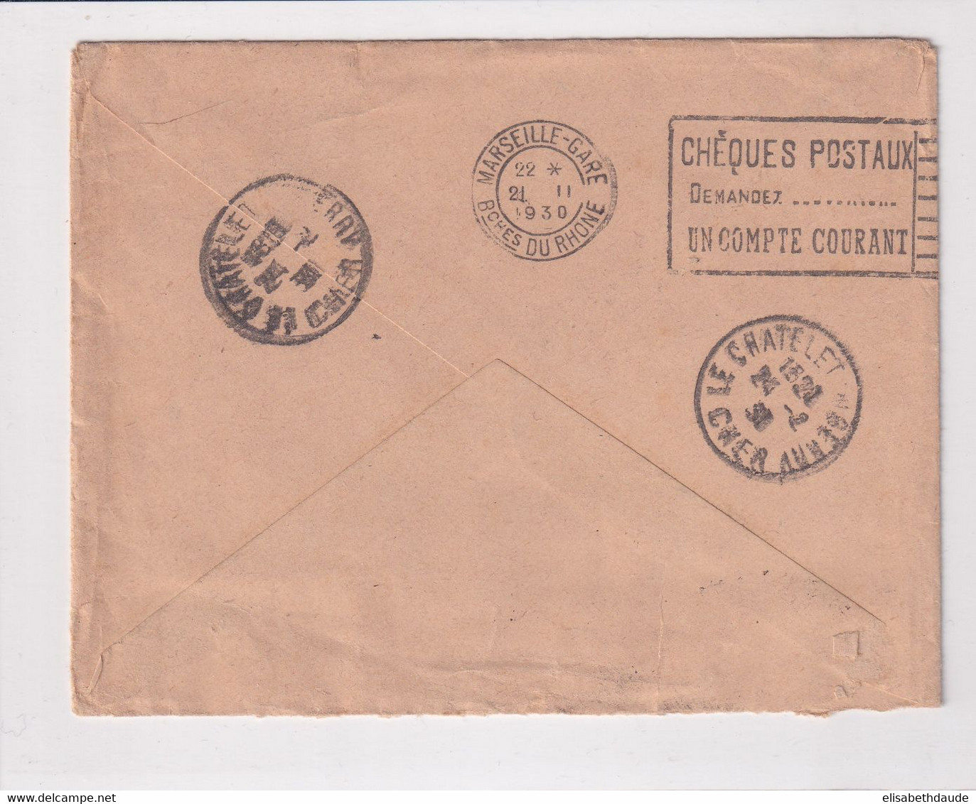 ALGERIE - 1930 - ENVELOPPE Par AVION De ALMA (ALGER) => LE CHATELET EN BERRY - Covers & Documents